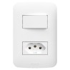 Interruptor Simples + Tomada 10A Romazi – Linha Canoa – Branco – Mod. 2615